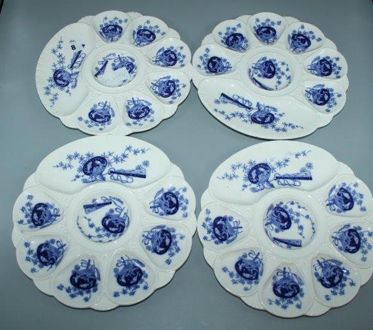 Set of 4 Minton 19th Century oyster dishes